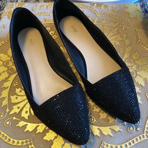 Black Flats with Sparkle detail